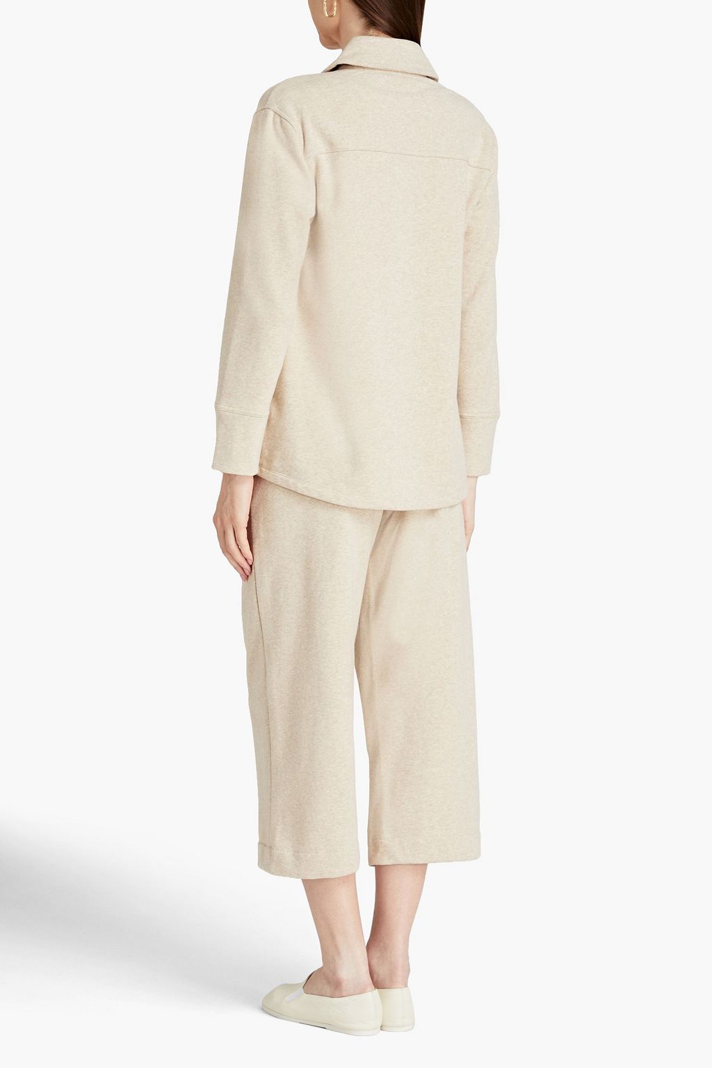 VINCE. Mélange French cotton-blend terry shirt