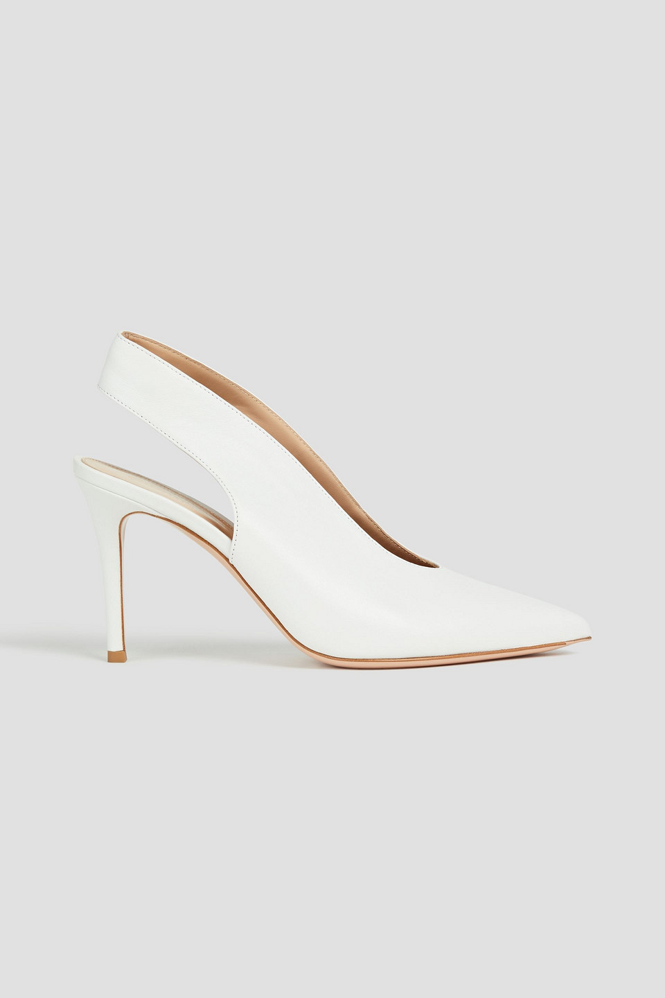 Gianvito Rossi Leather Slingback Pumps In White