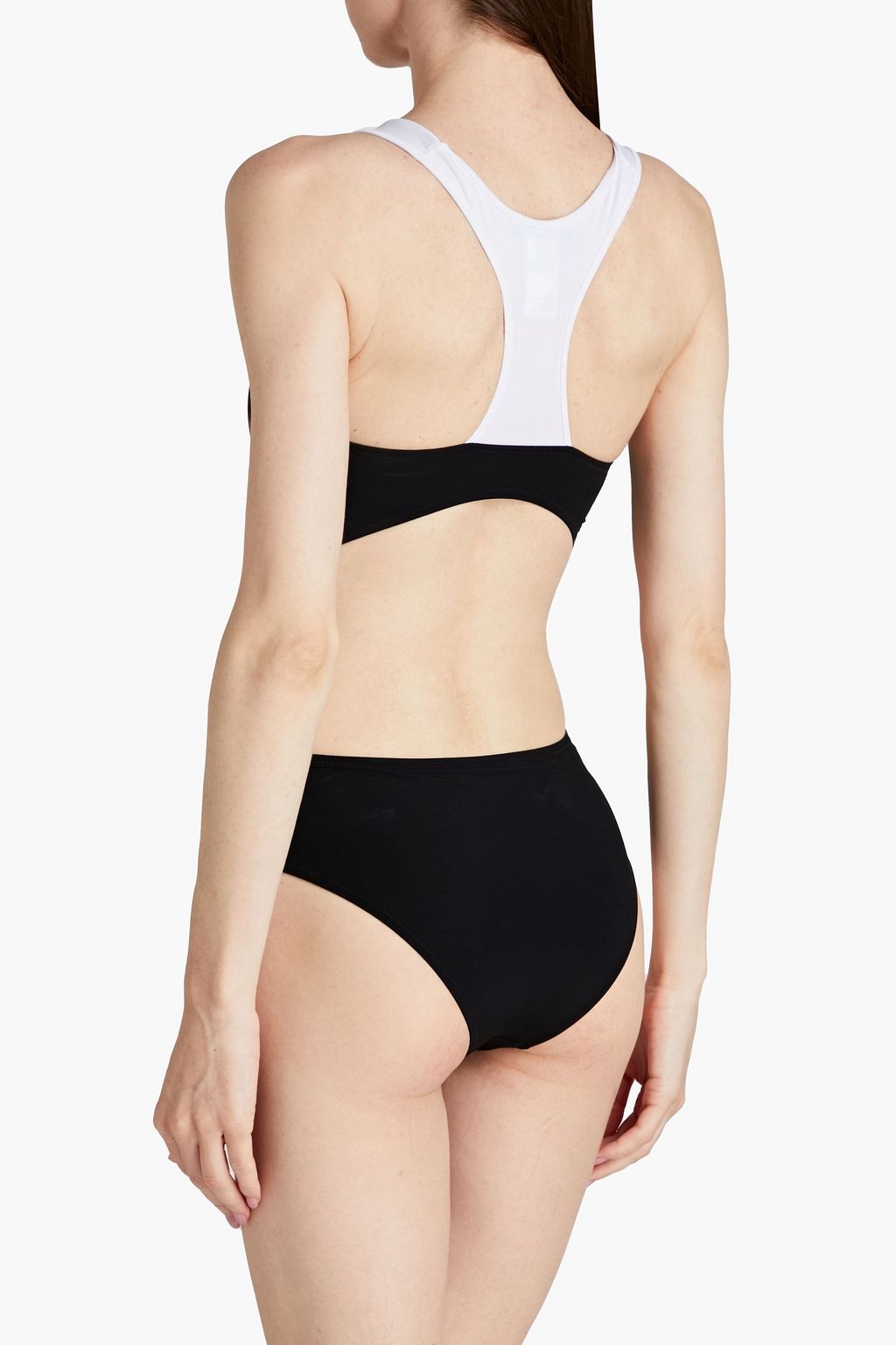 ROBERTO CAVALLI SPORT Cutout two-tone printed swimsuit