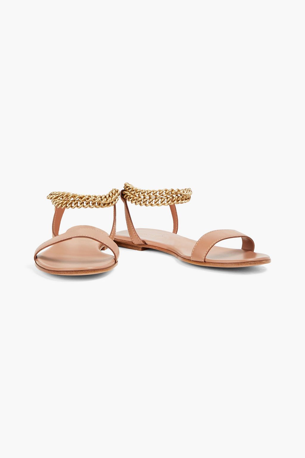 GIANVITO ROSSI 체인 트리밍 가죽 샌들