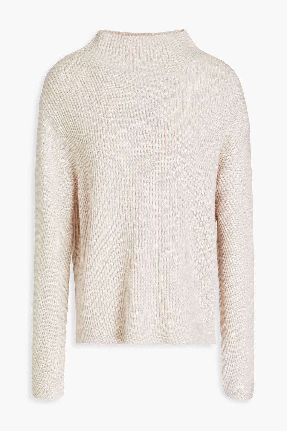 Luisa Cerano Ribbed Wool-blend Turtleneck Jumper In Neutrals