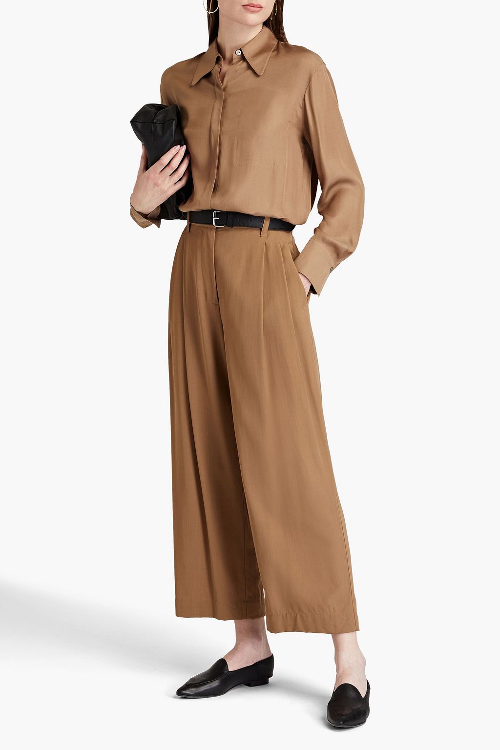 VINCE. Silk-blend twill shirt