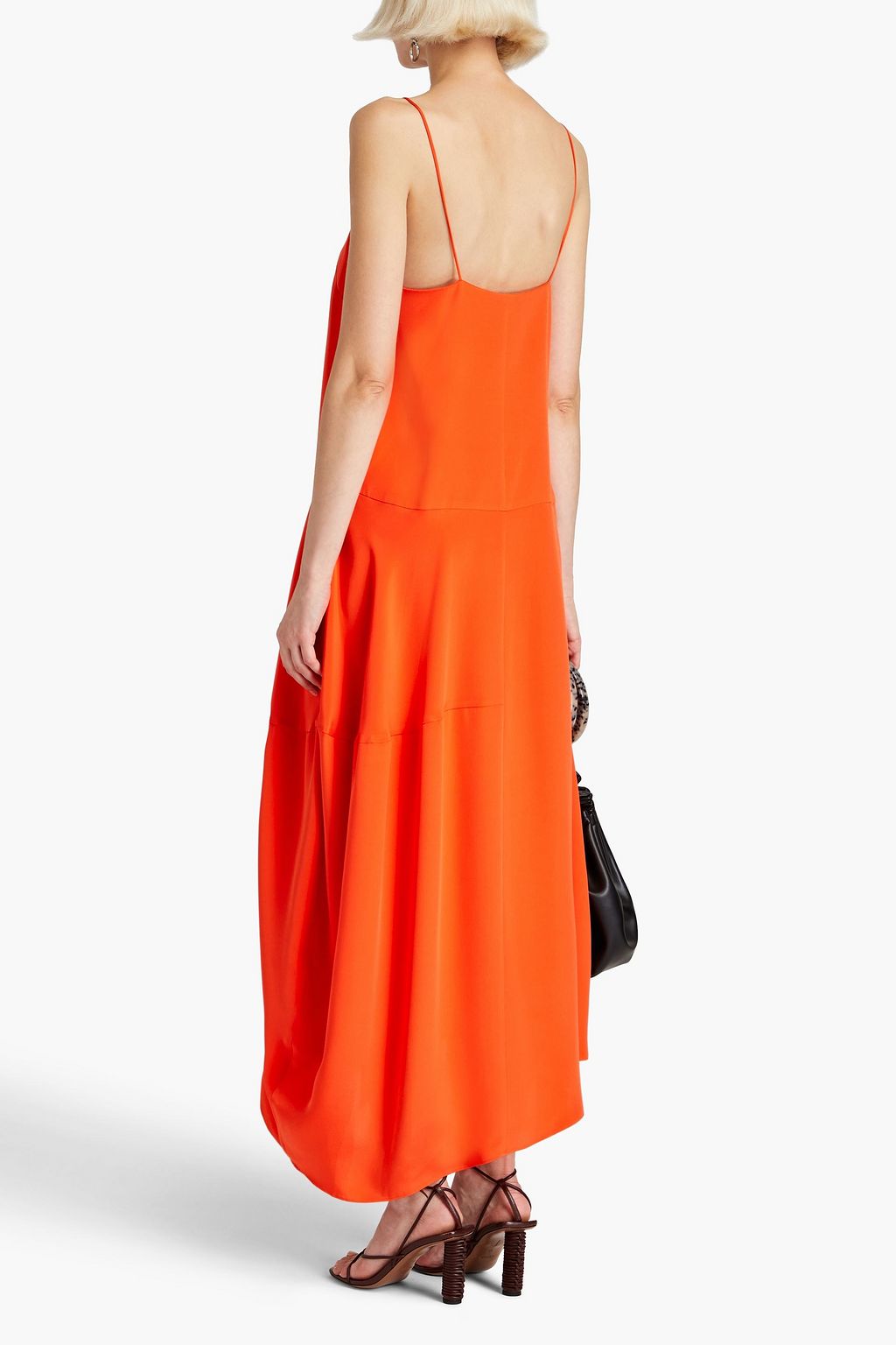 TIBI シルクキャディ ミディワンピース アシンメトリー