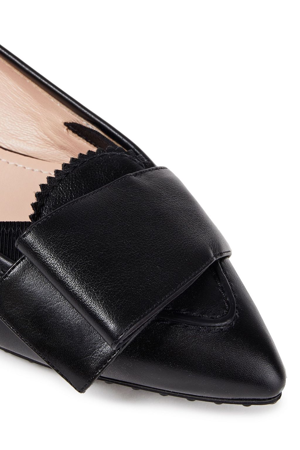 ALESSANDRO DELL'ACQUA X TOD'S Bow-embellished leather point-toe flats