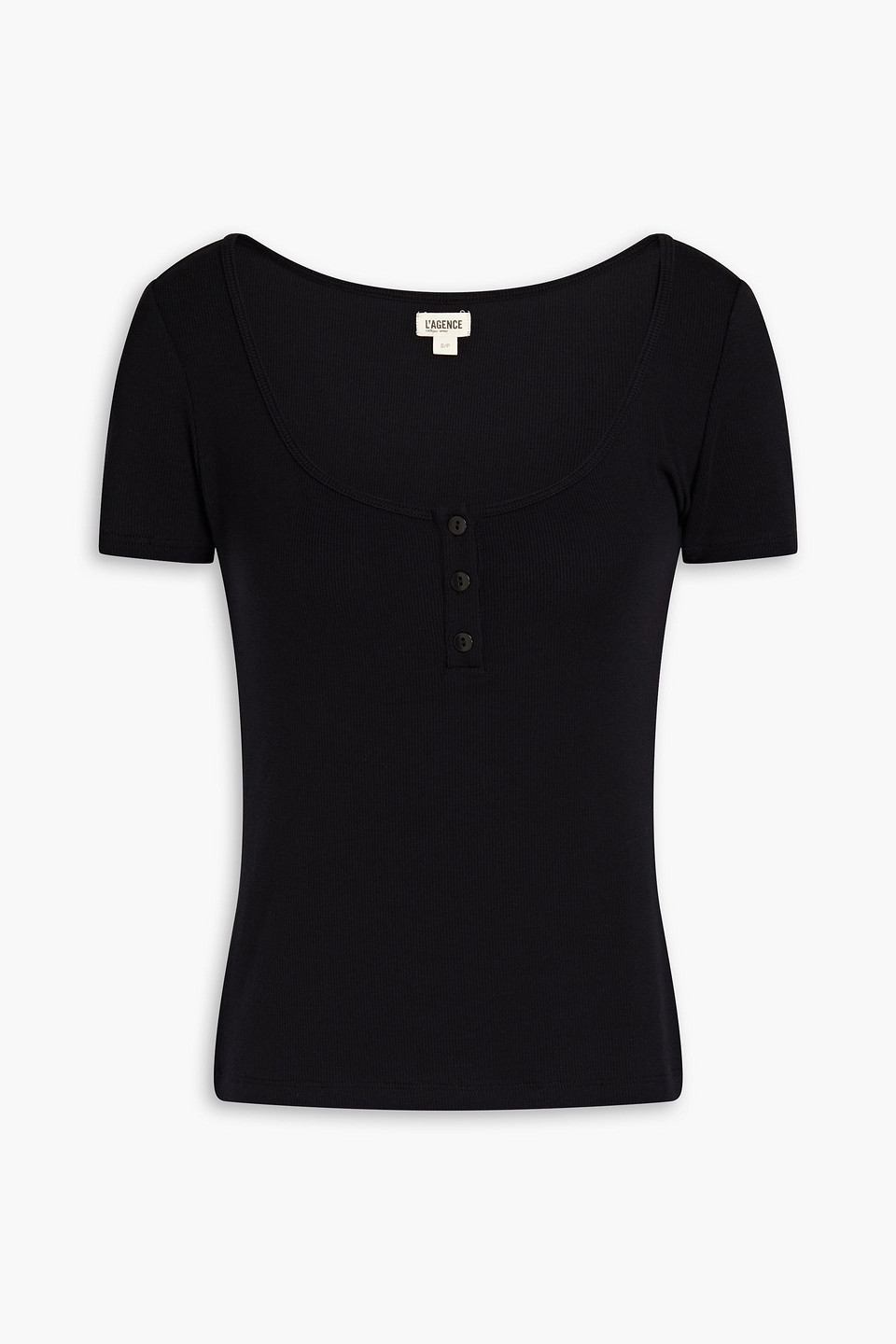 L'Agence Violet ribbed stretch-Micro Modal jersey top