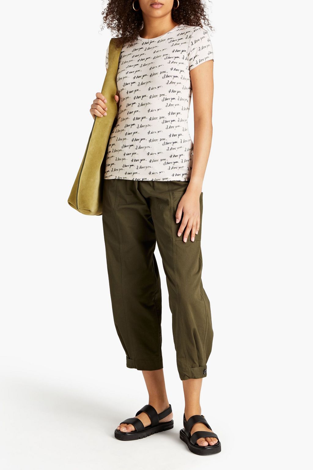 L'AGENCE Ressi printed stretch-jersey T-shirt