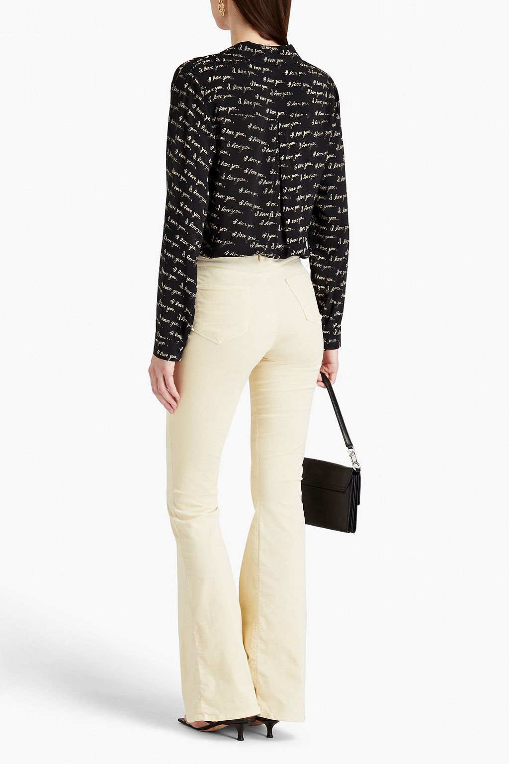 L'AGENCE Bell cotton-blend velvet flared pants