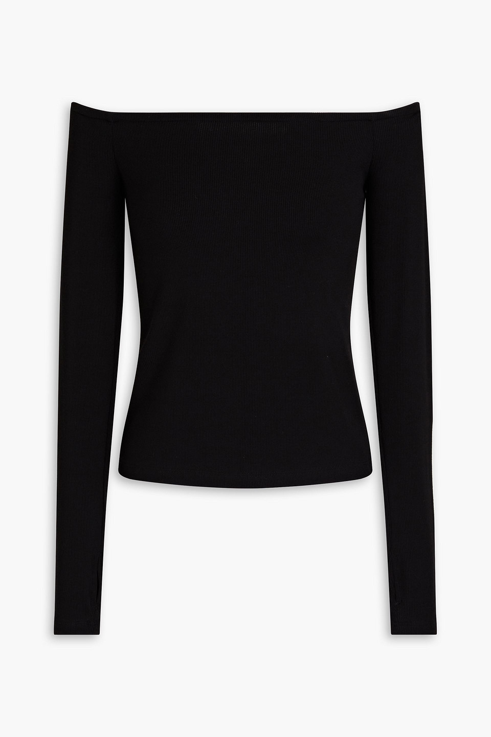 L'Agence Dixie off-the-shoulder ribbed stretch-modal jersey top