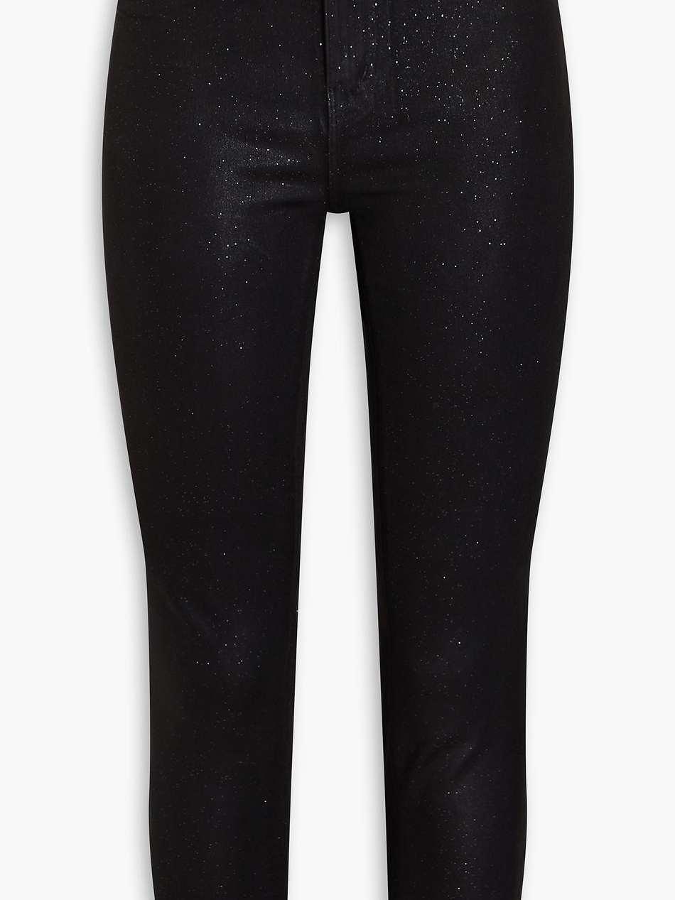 margot cropped glittered high-rise skinny jeans