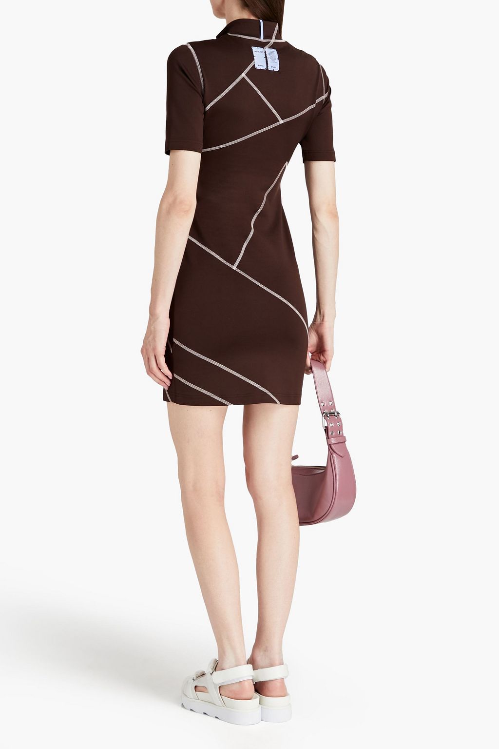 MCQ ALEXANDER MCQUEEN コットン混ストレッチジャージー ミニワンピース アップリケ付き