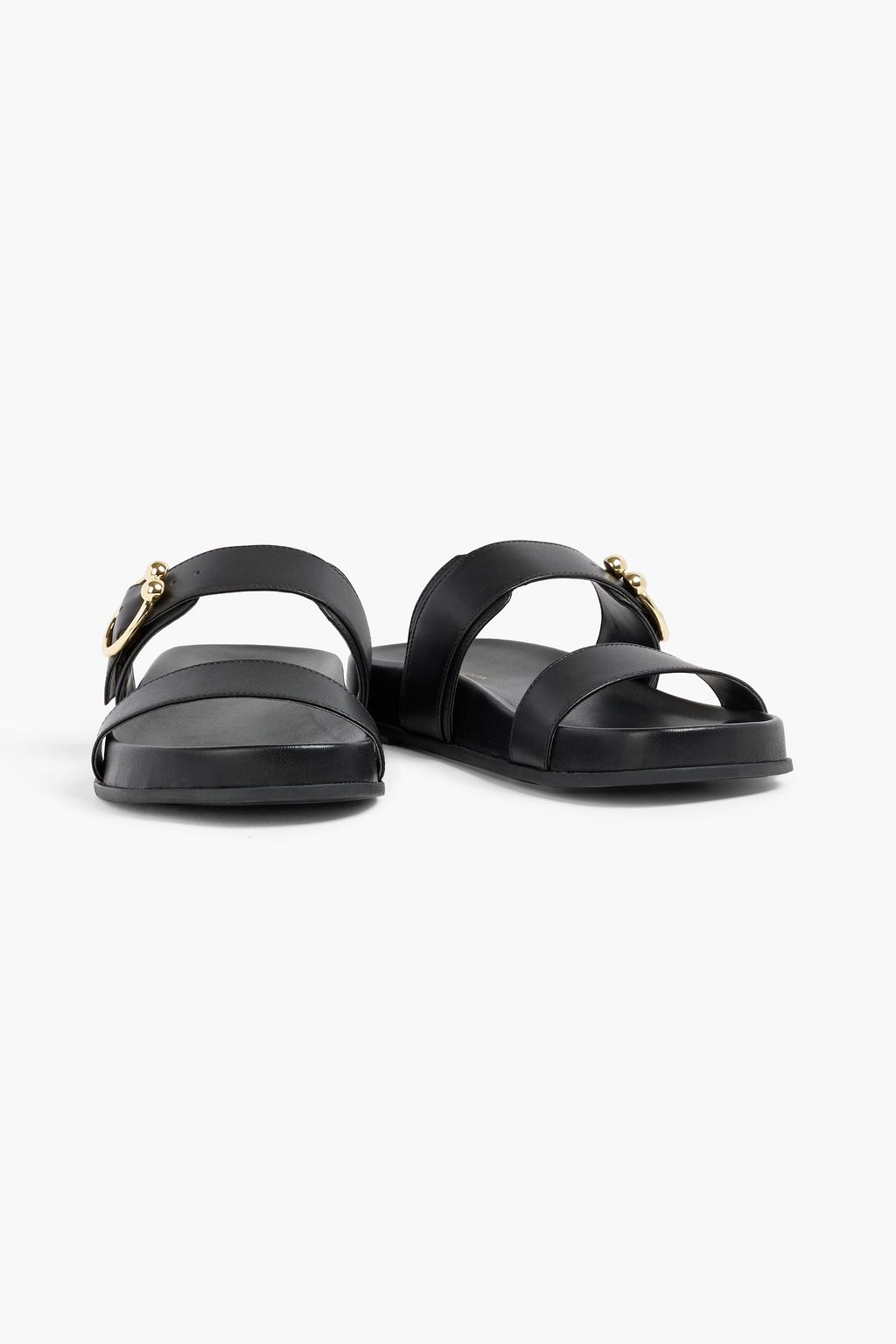 STUART WEITZMAN Joni buckle-detailed leather slides