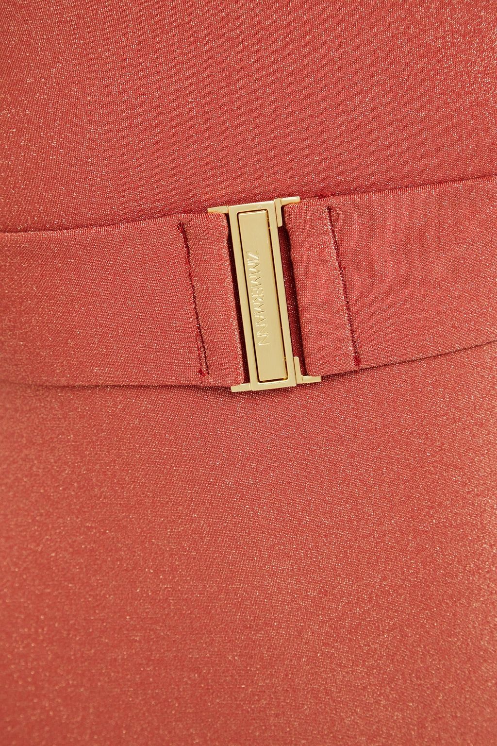 ZIMMERMANN Rosa Badeanzug in Metallic-Optik mit Gürtel