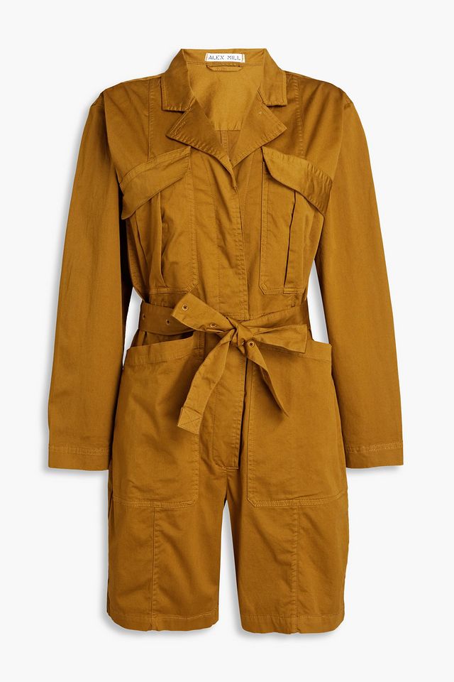 Expedition belted cotton-blend playsuit