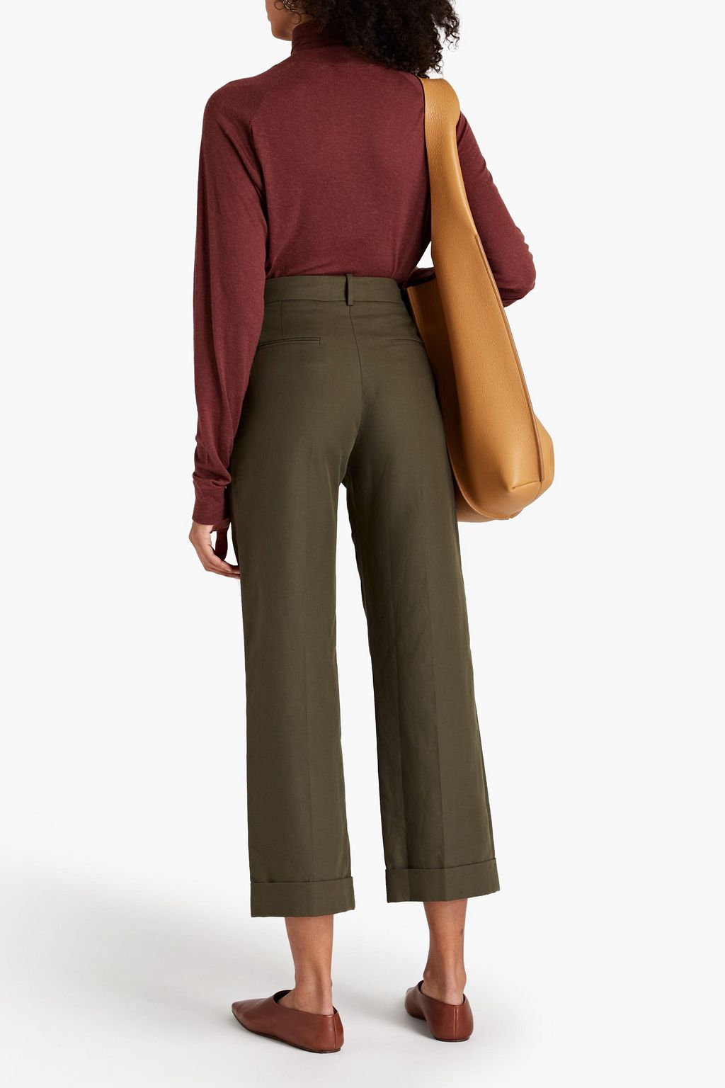 VINCE. Lyocell and wool-blend turtleneck top