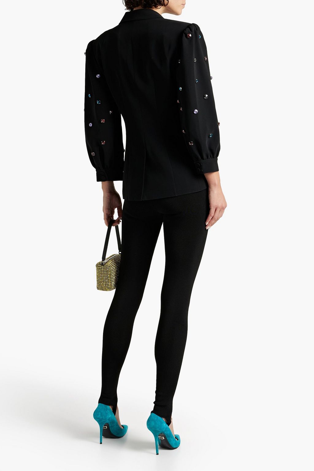 CINQ À SEPT Amie crystal-embellished crepe blazer