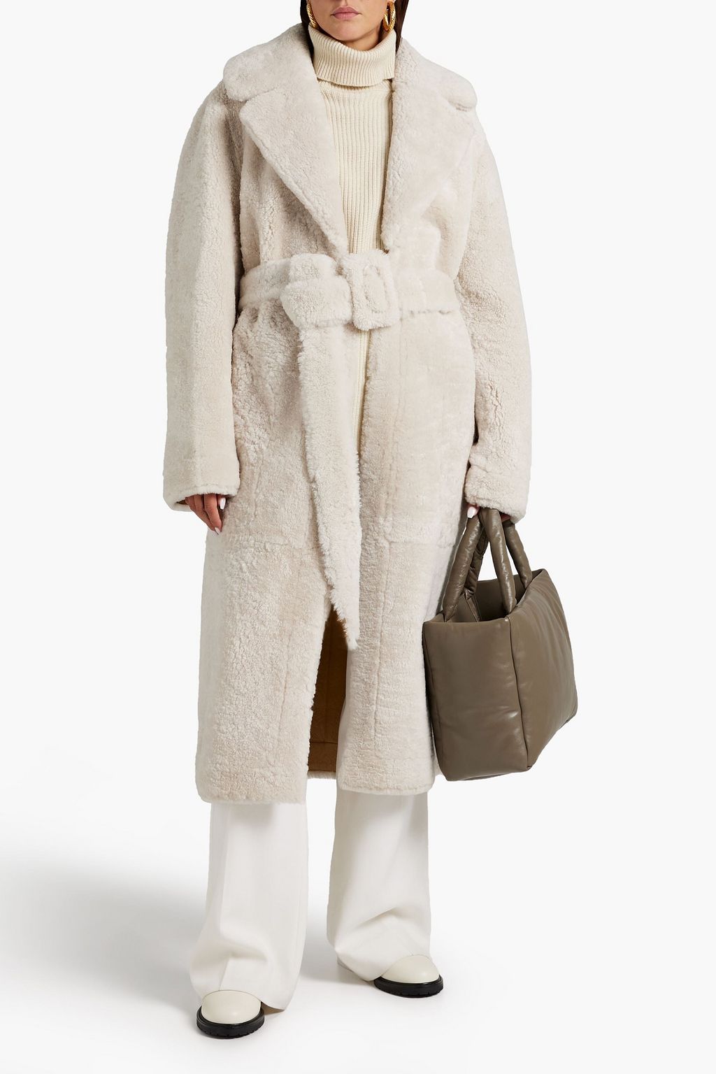 JOSEPH Catrin belted shearling coat