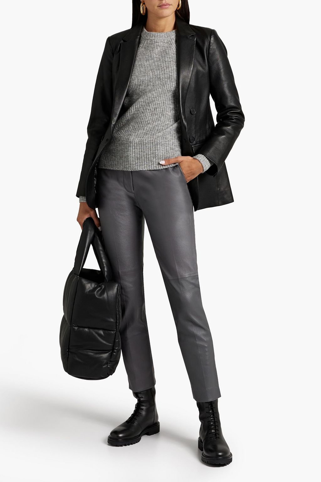JOSEPH Coleman leather straight-leg pants