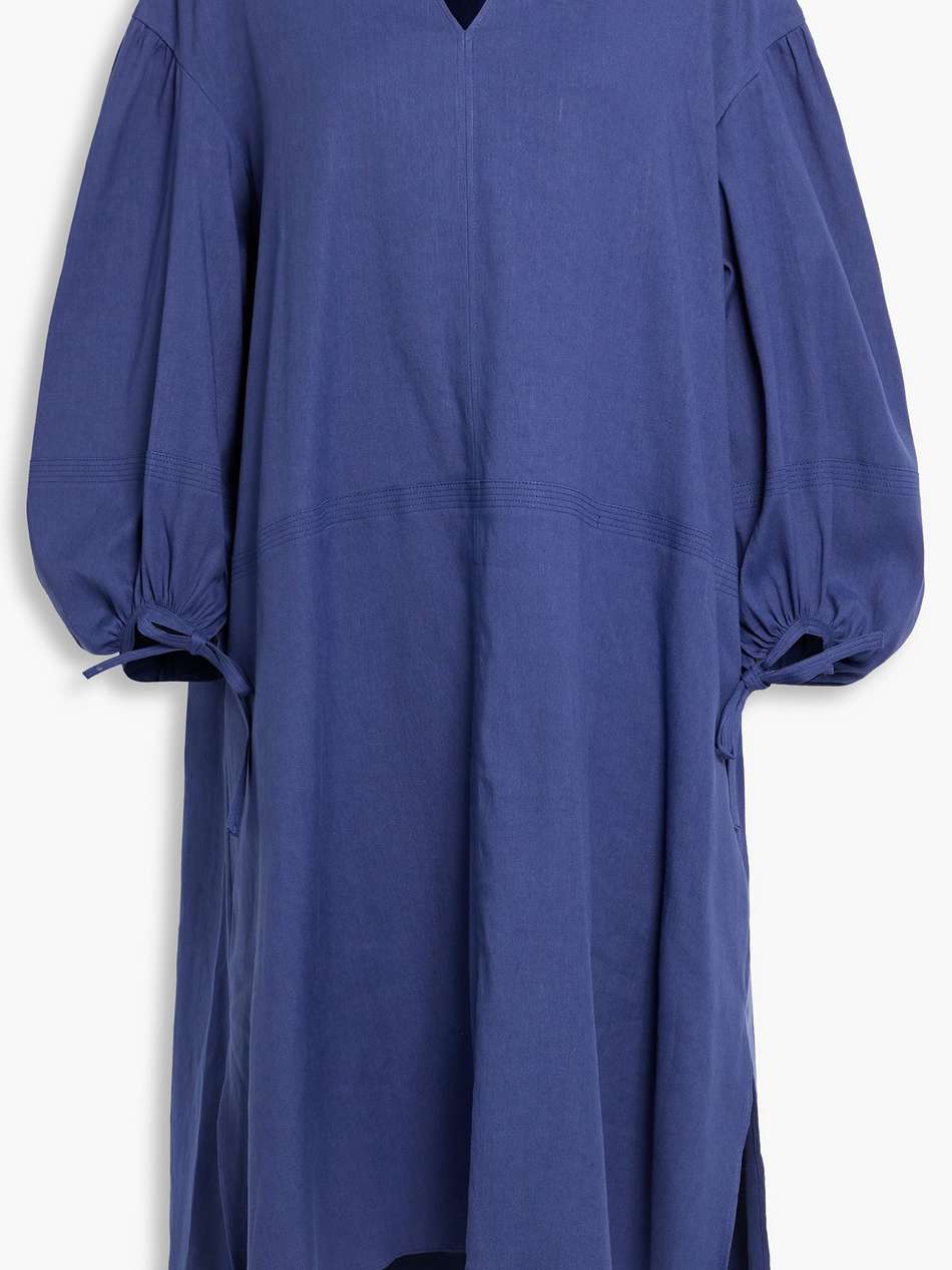 duna linen-blend midi dress