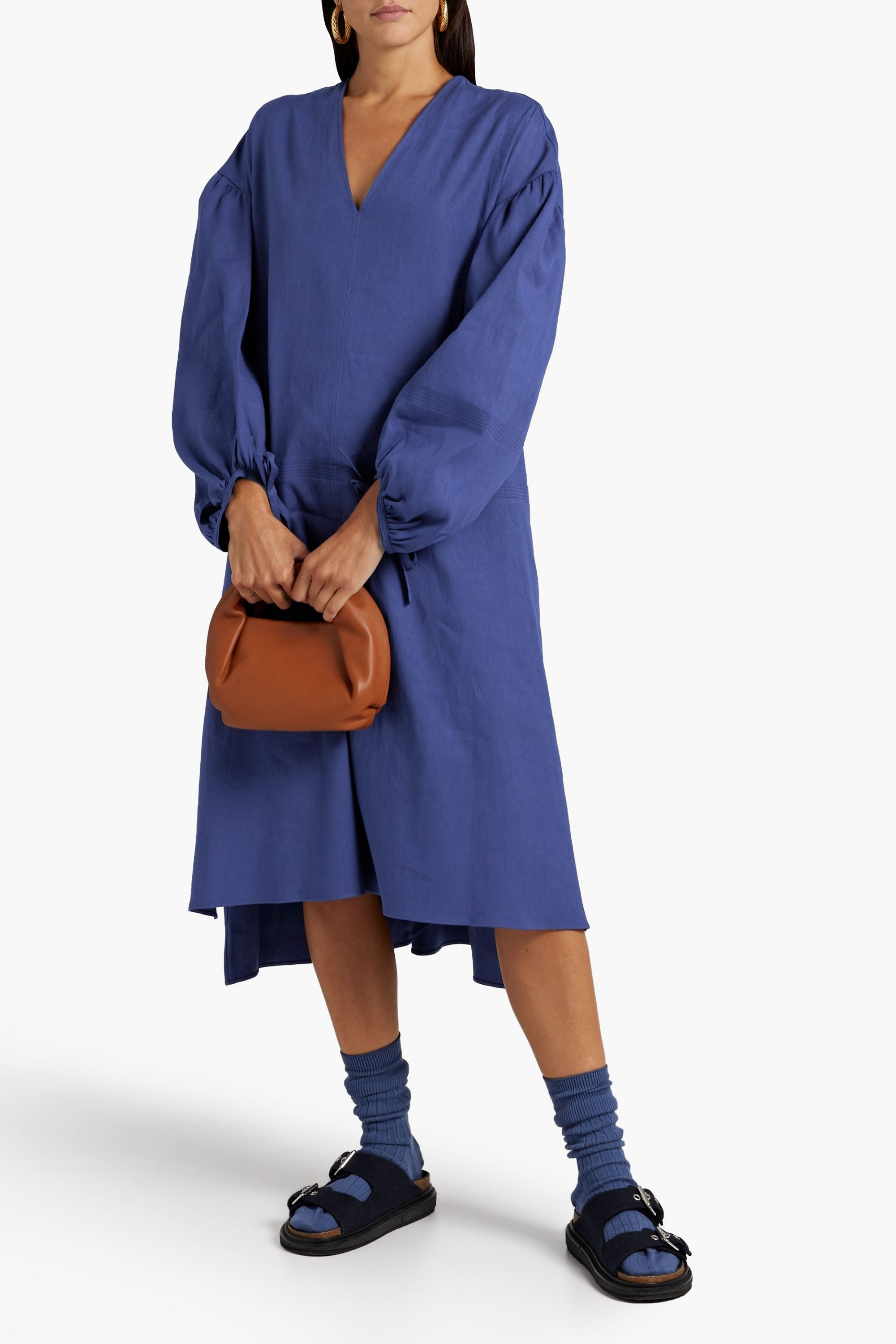 JOSEPH Duna linen-blend midi dress