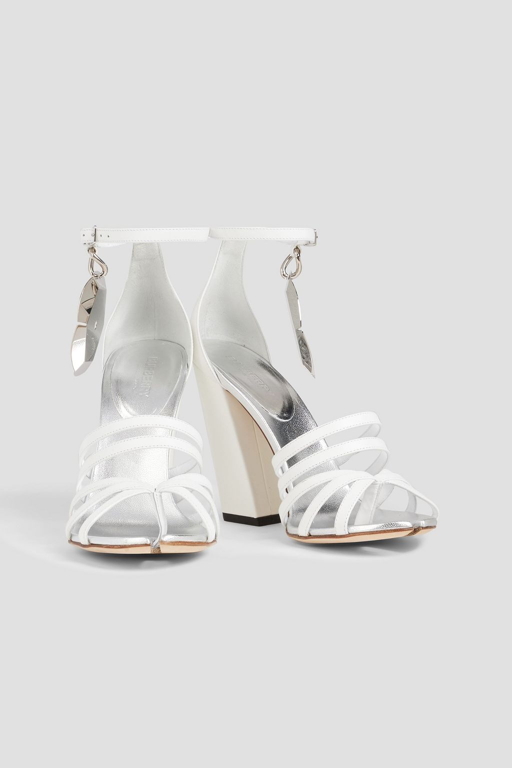BURBERRY Sandalen aus Leder mit geteilter Zehenpartie und Verzierung