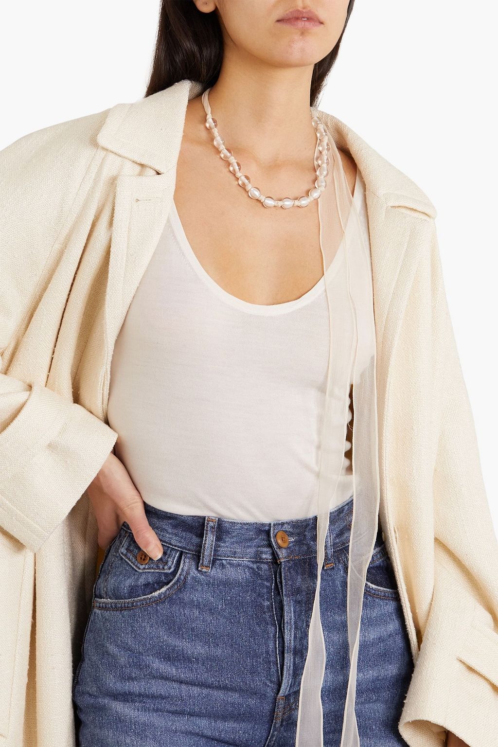 CHLOÉ Darcey chiffon beaded necklace