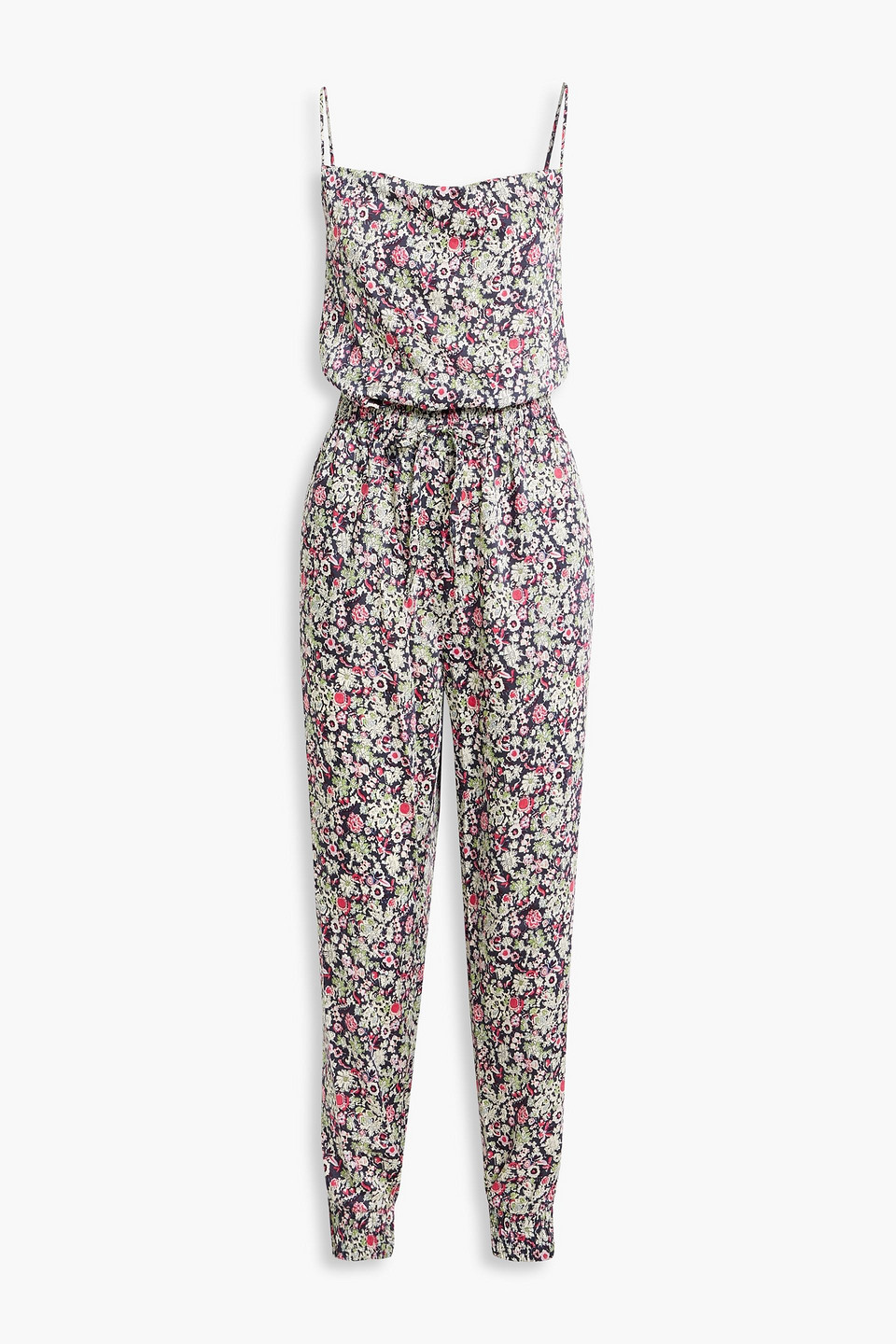 cinq à sept - party finnley printed satin-twill jumpsuit - blue - s