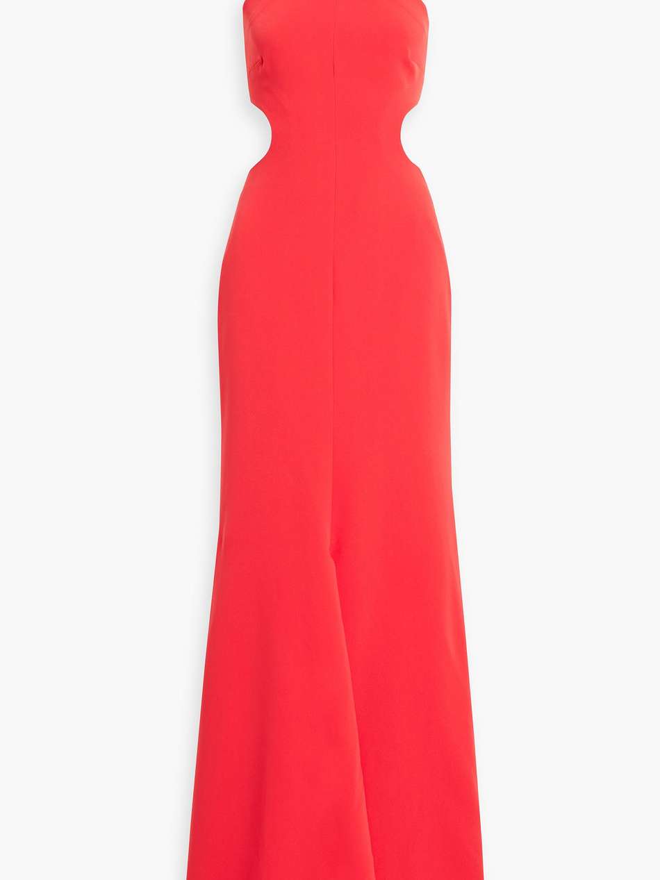 melba cutout crepe halterneck gown