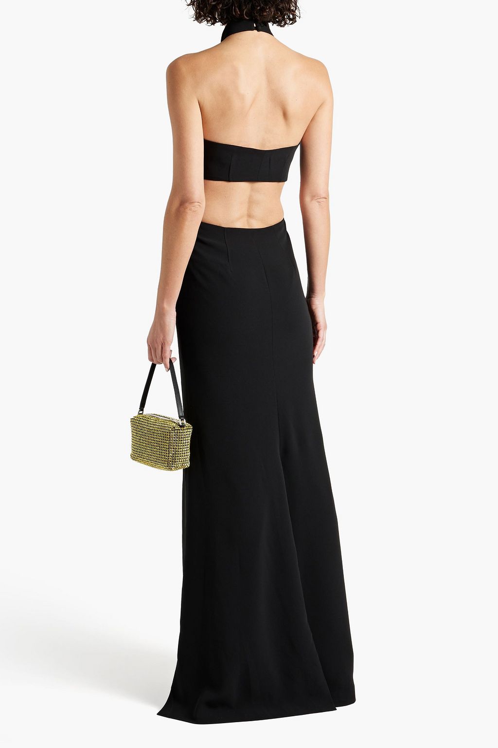 CINQ À SEPT Melba cutout crepe halterneck gown