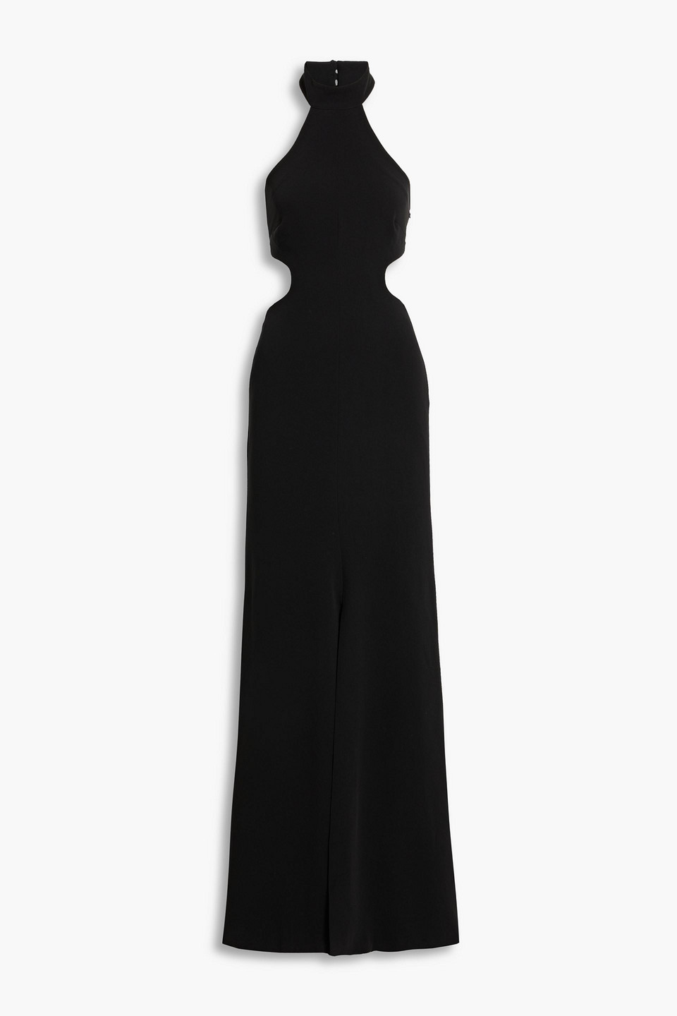 CINQ À SEPT MELBA CUTOUT CREPE HALTERNECK GOWN,3074457345633344127