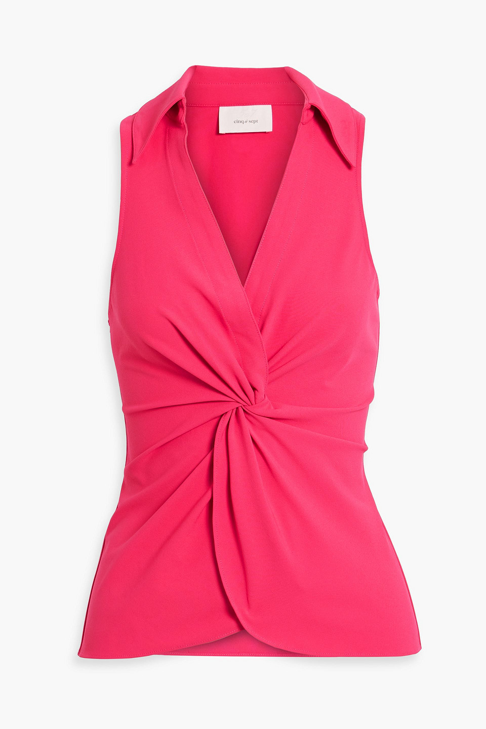 cinq à sept - mckenna twisted stretch-crepe top - pink - s