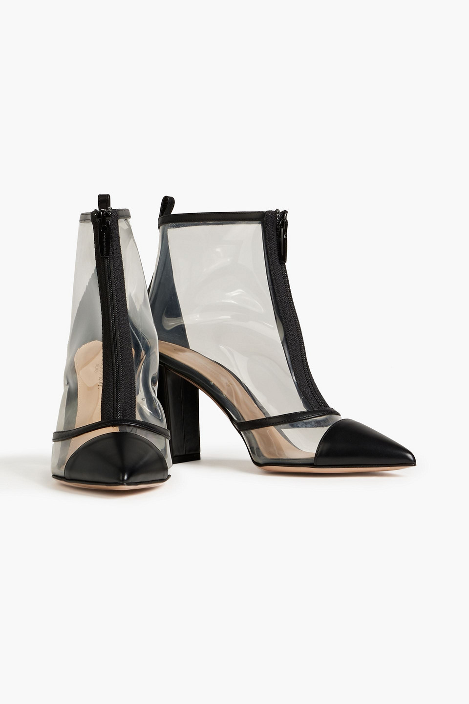 Shop Gianvito Rossi Watson Pvc And Leather Ankle Boots In Black