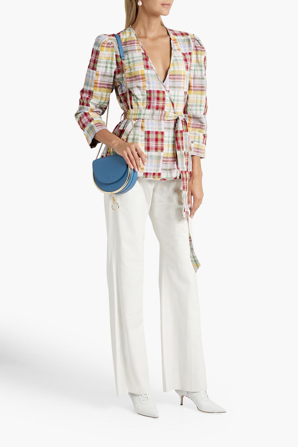 CINQ À SEPT Triss quilted checked cotton jacket