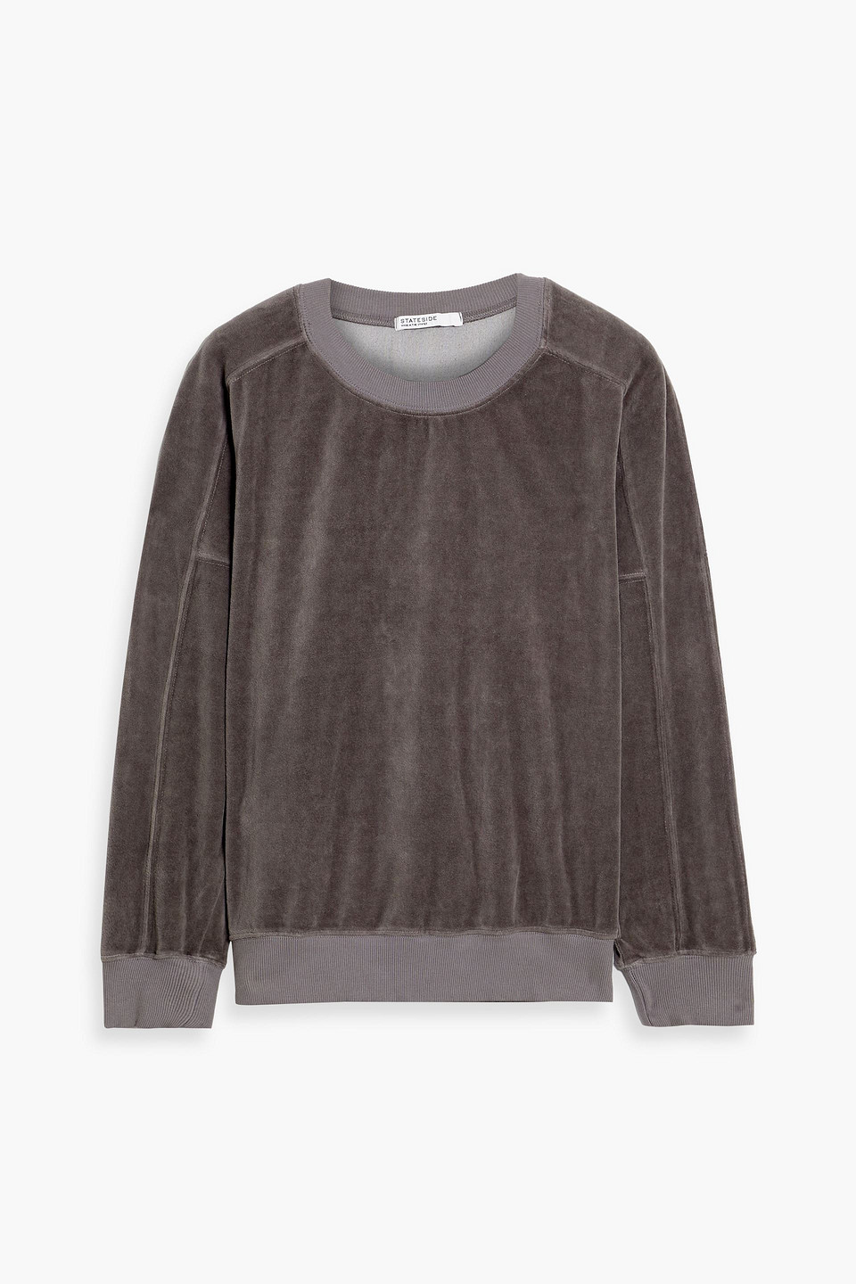 Stateside Cotton-blend Velour Sweatshirt In Dark Gray