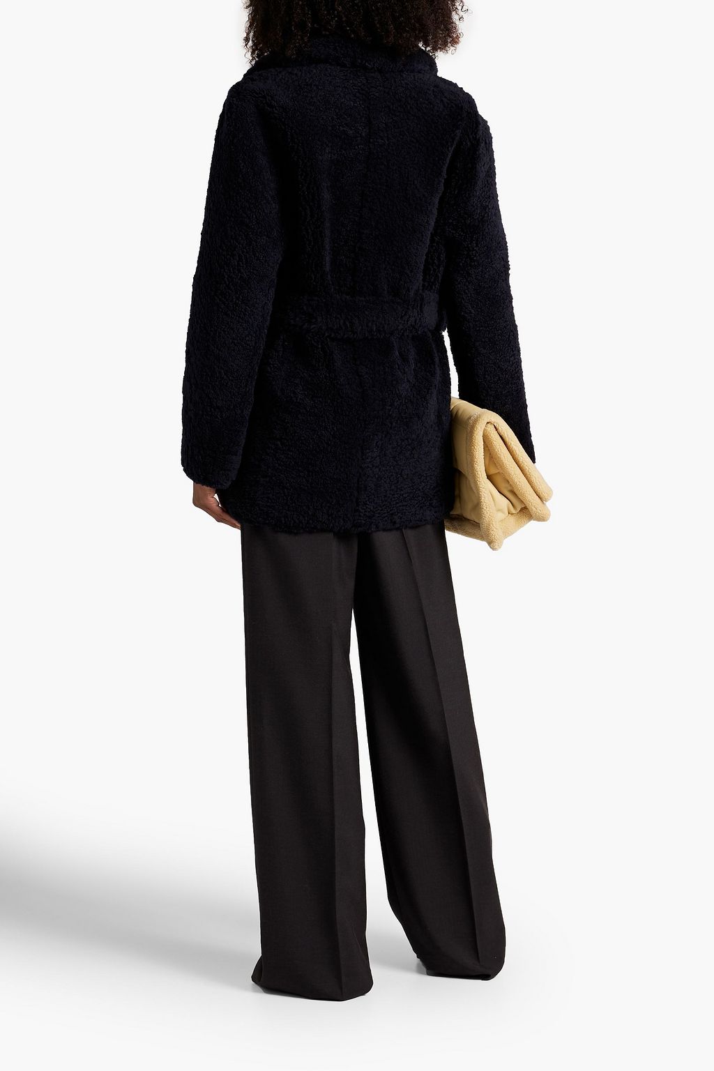 JOSEPH Belted shearling coat