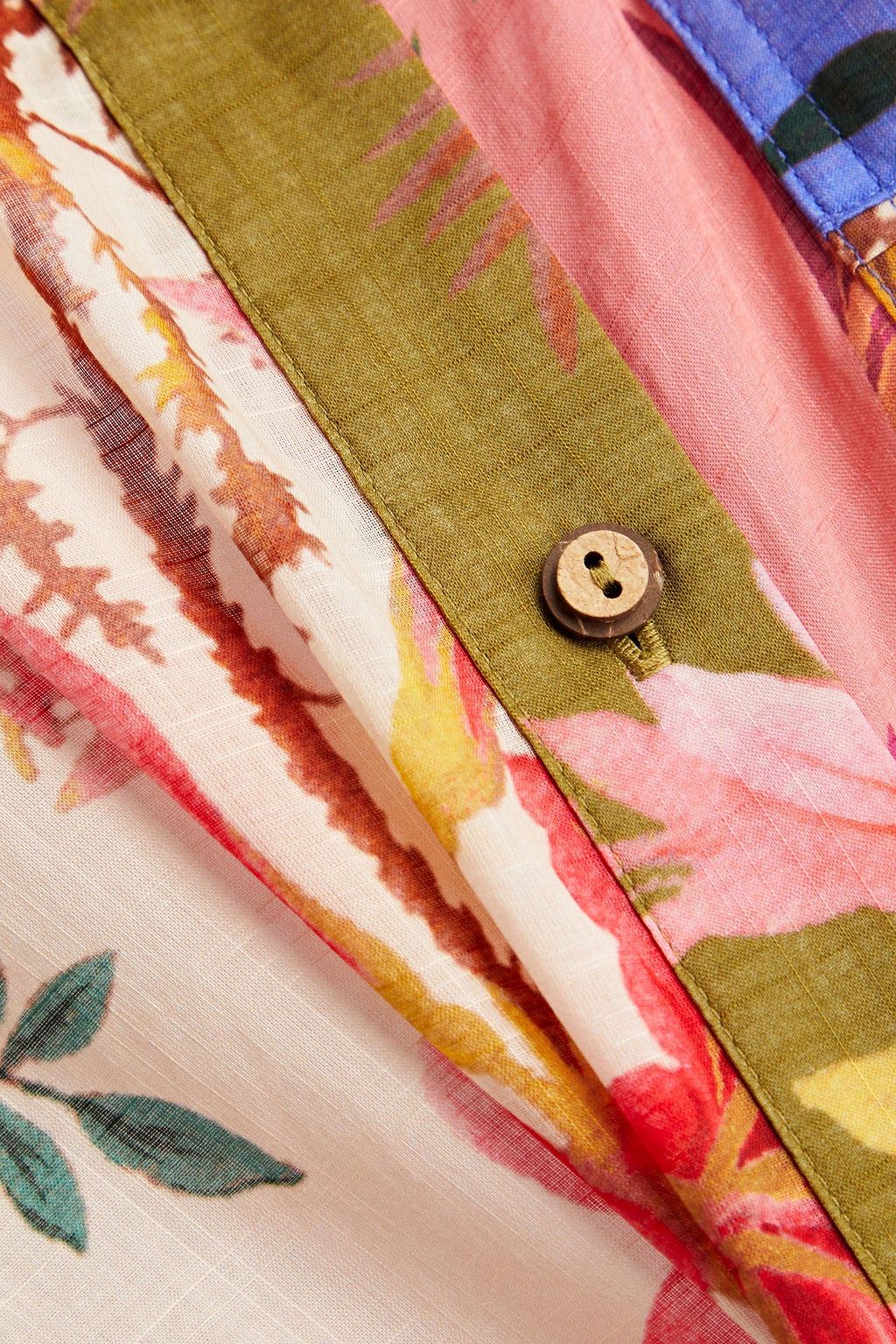 ZIMMERMANN Patchwork-effect floral-print cotton shirt