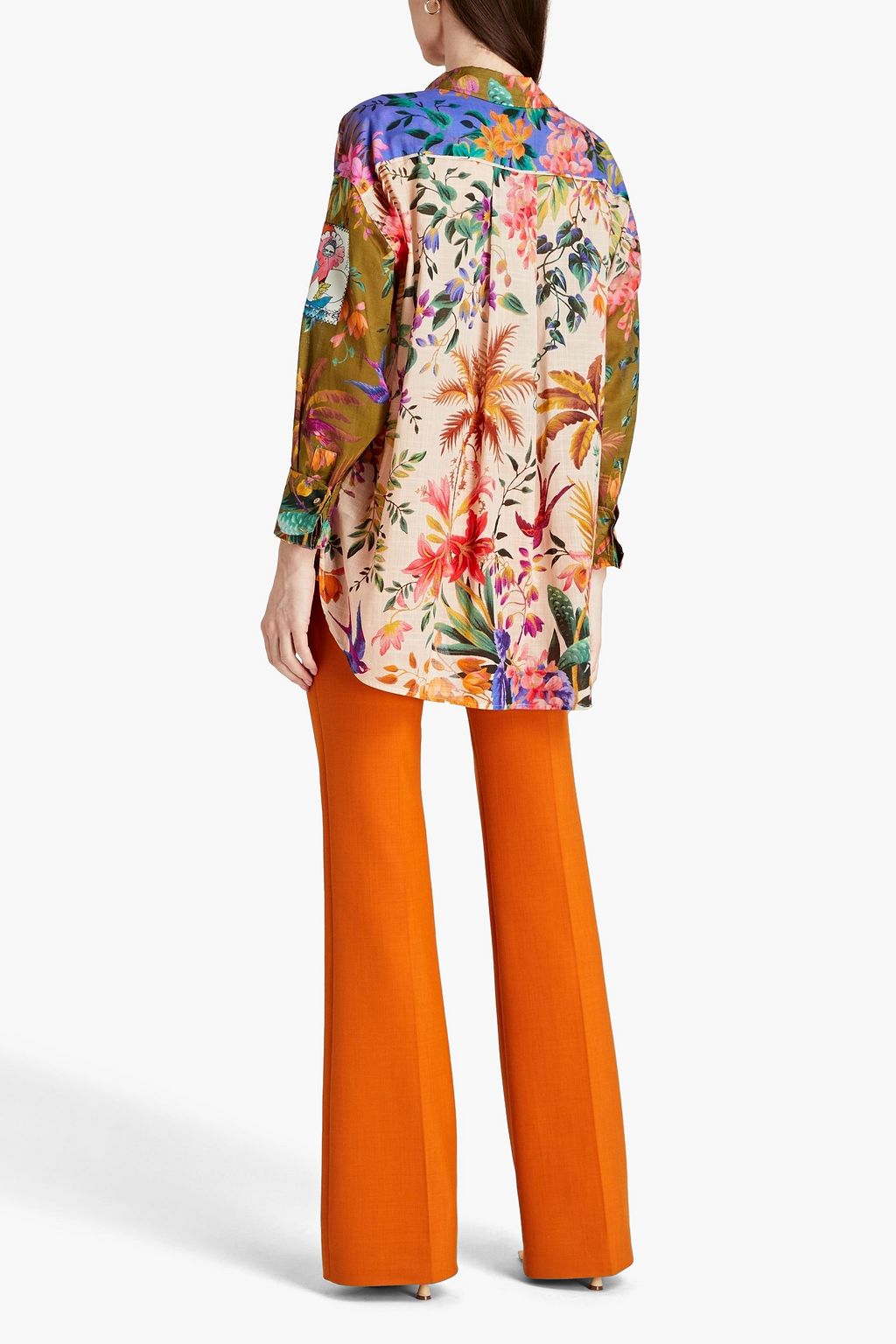 ZIMMERMANN Patchwork-effect floral-print cotton shirt