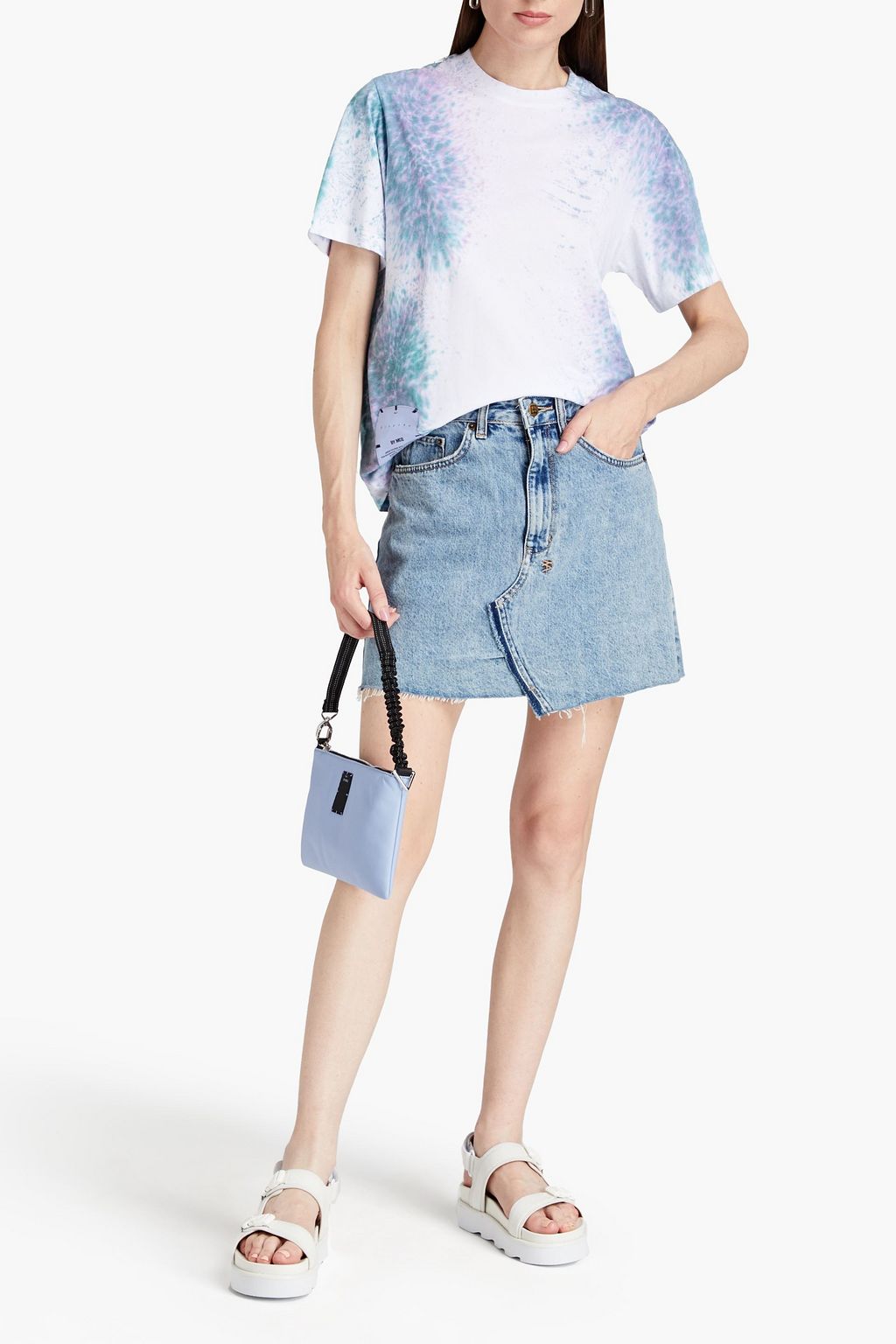 MCQ ALEXANDER MCQUEEN Appliquéd tie-dyed cotton-jersey T-shirt