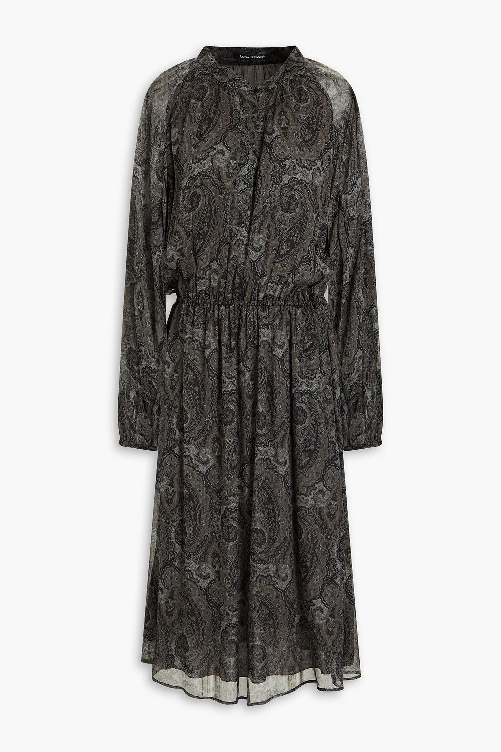 LUISA CERANO Gathered paisley-print silk-crepon midi dress | Sale up to ...