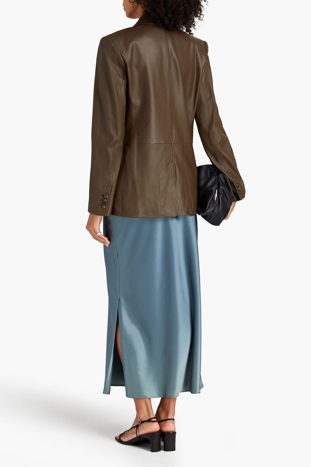 VINCE. Doublebreasted leather blazer THE