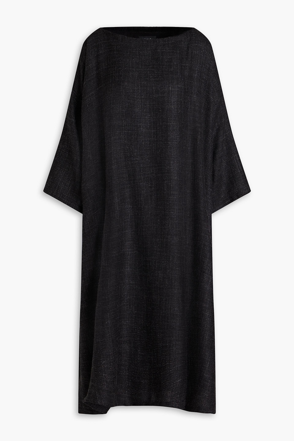 Eskandar Mélange Alpaca-blend Tweed Dress In Dark Gray