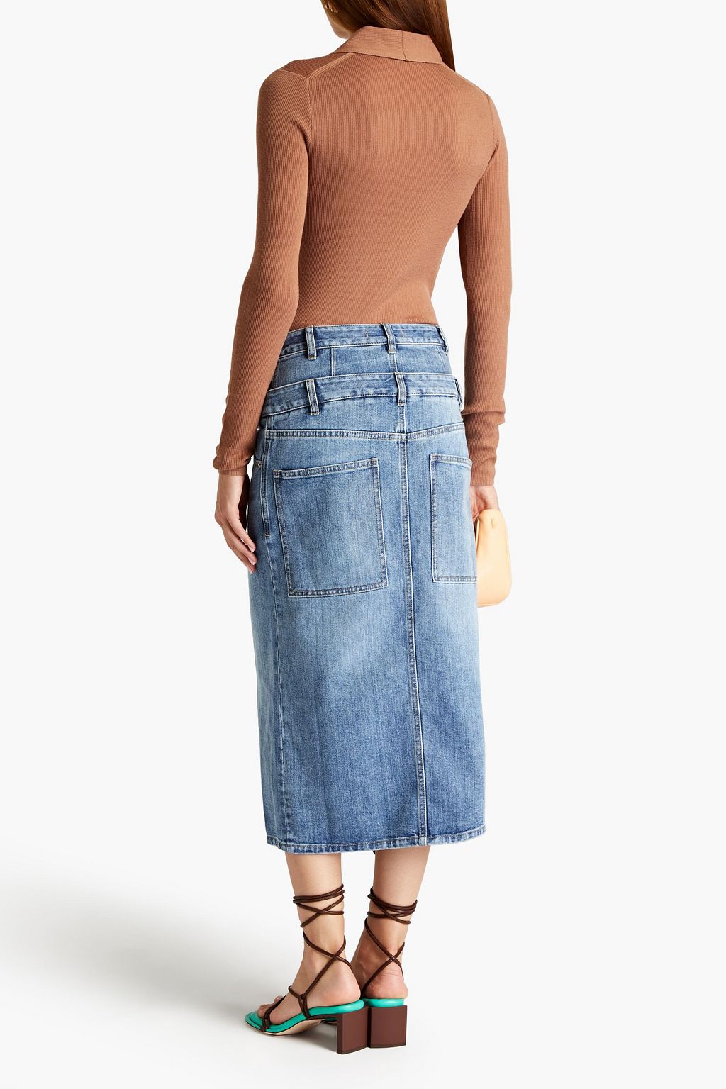 TIBI デニム ミディスカート レイヤード