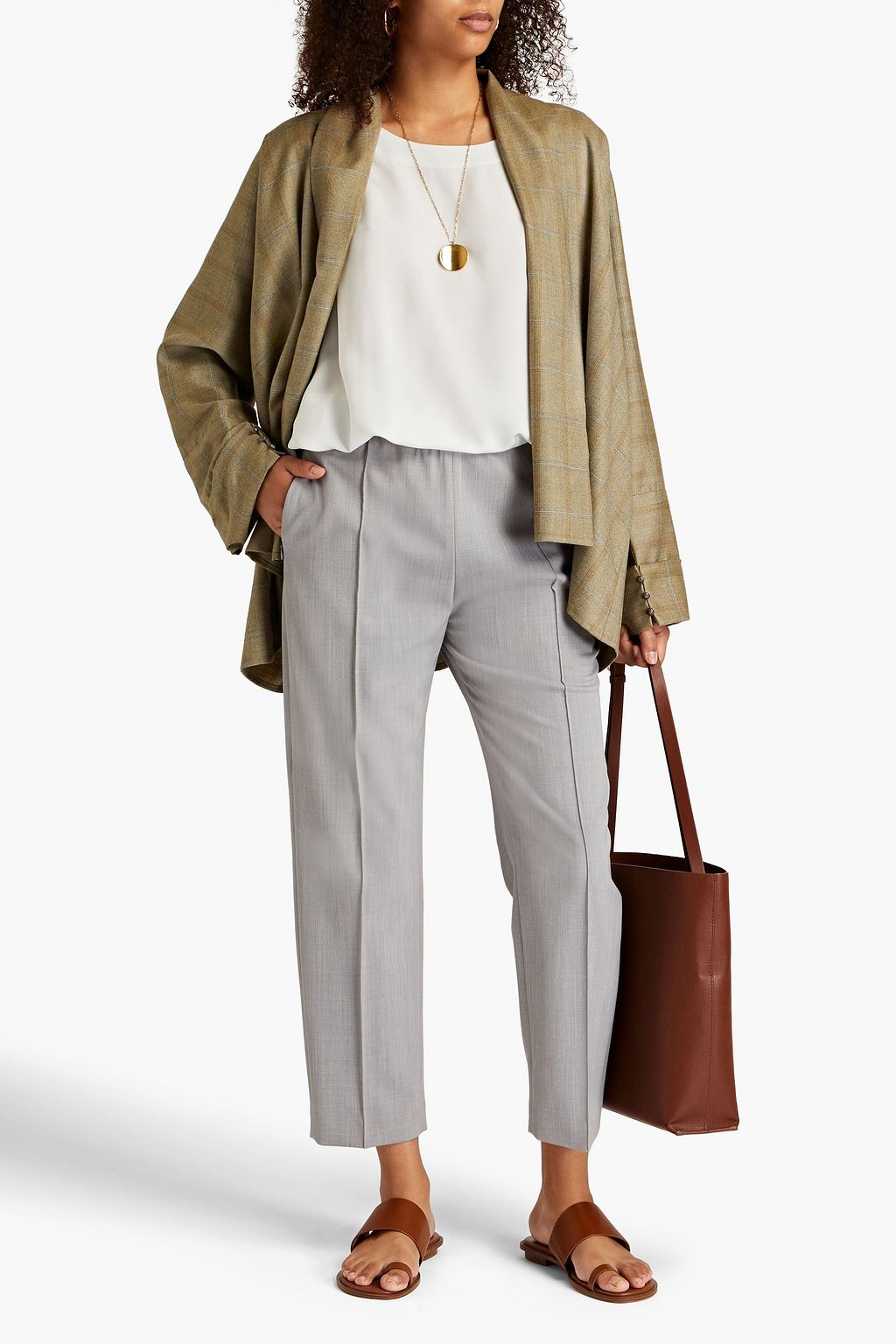 ESKANDAR Checked cashmere jacket