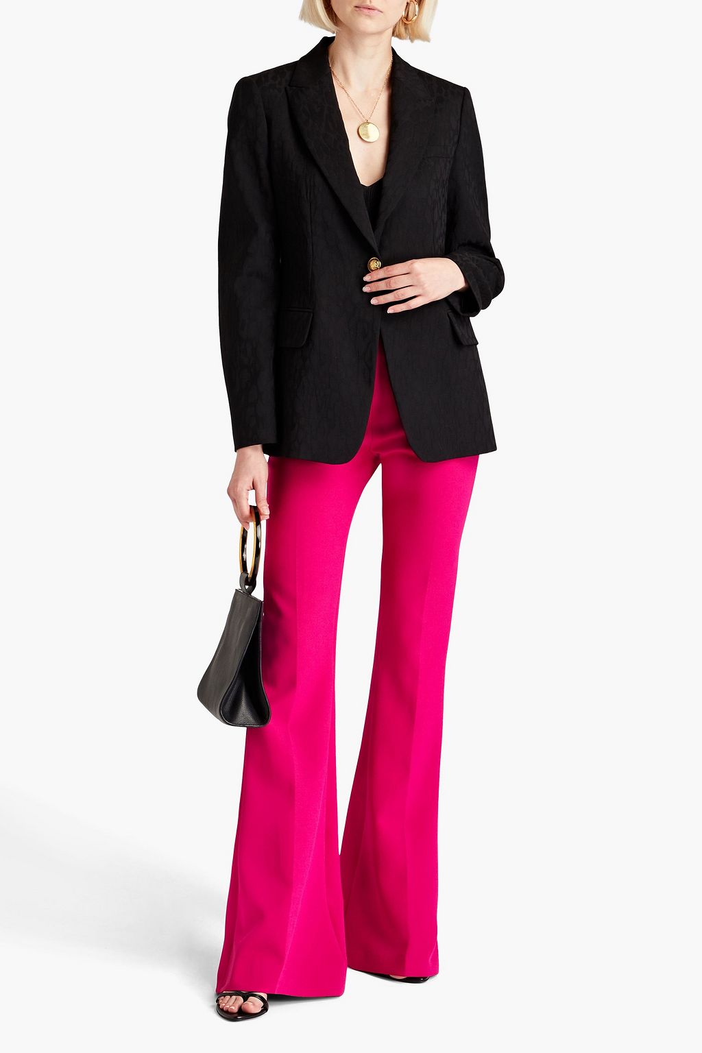 ROBERTO CAVALLI Wool-blend jacquard blazer