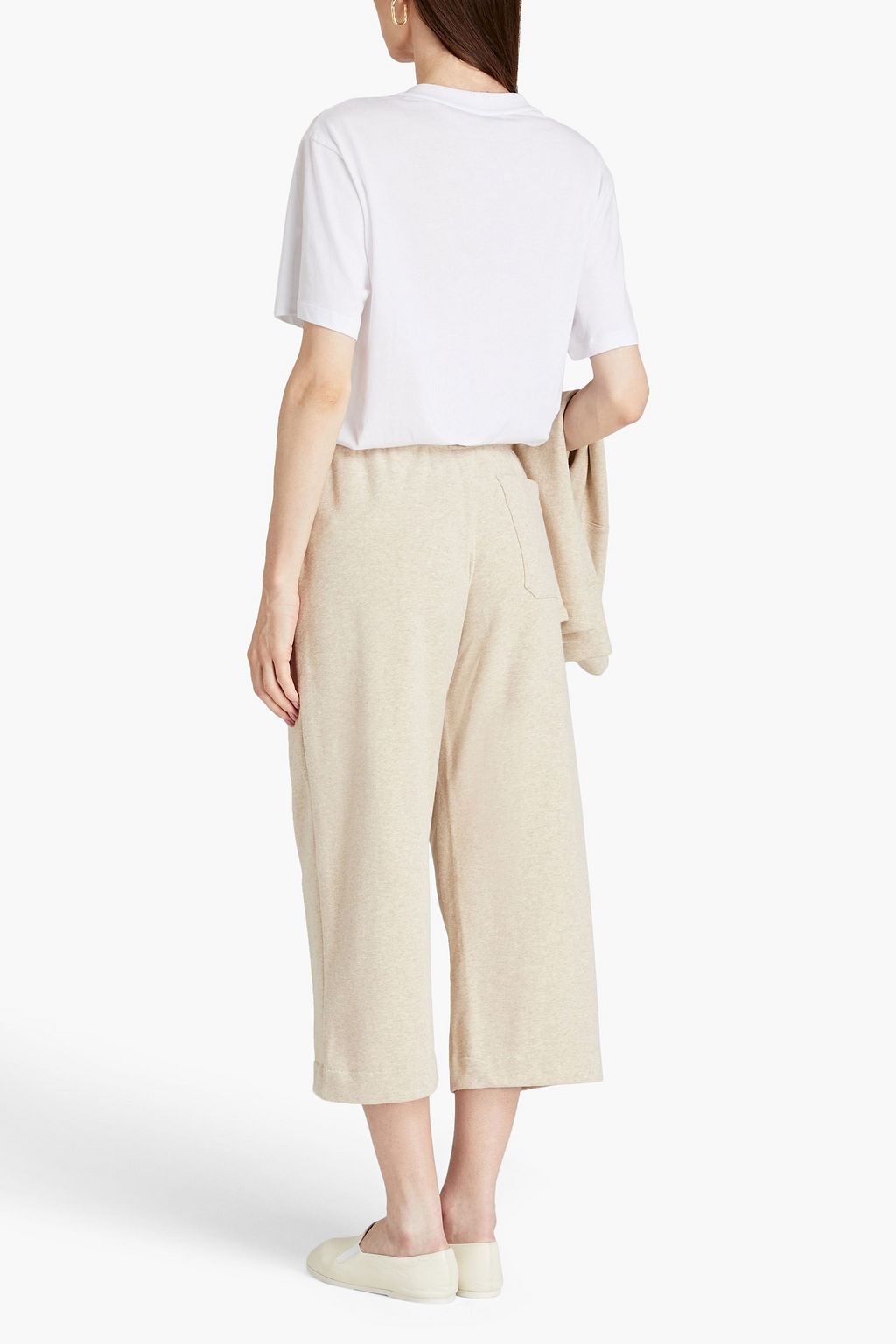 VINCE. Cropped Track Pants aus Frottee aus einer Baumwollmischung