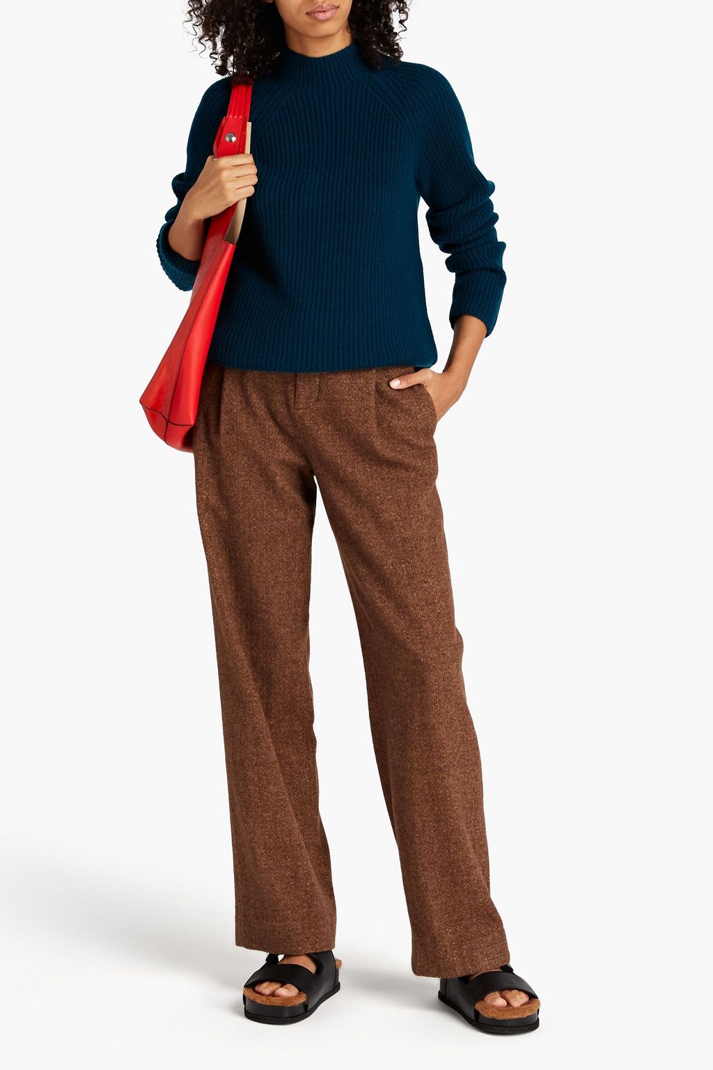 VINCE. Ribbed wool and cashmere-blend sweater