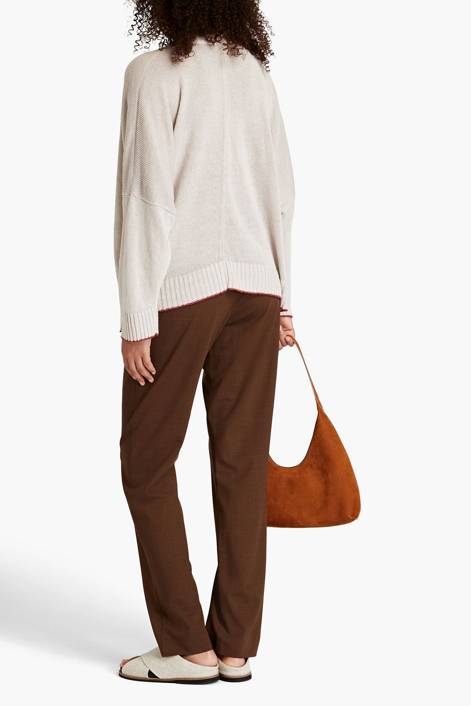 Shop Eskandar Stretch-wool Tapered Pants In Brown