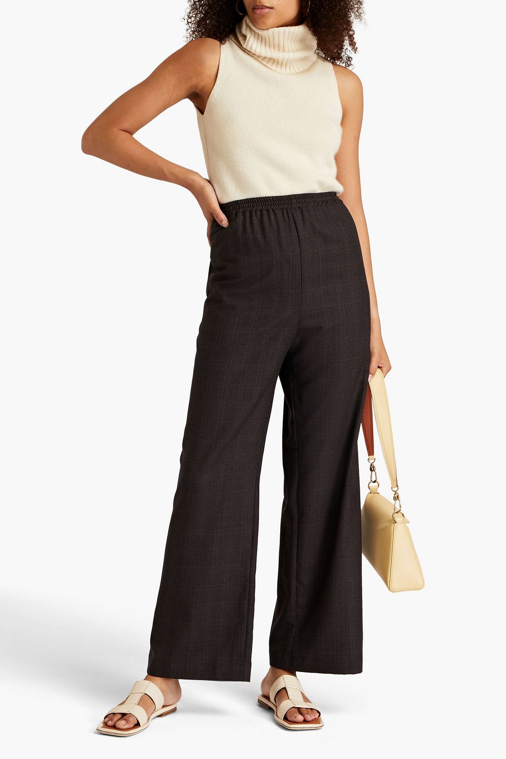 ESKANDAR Wool and cashmere-blend wide-leg pants