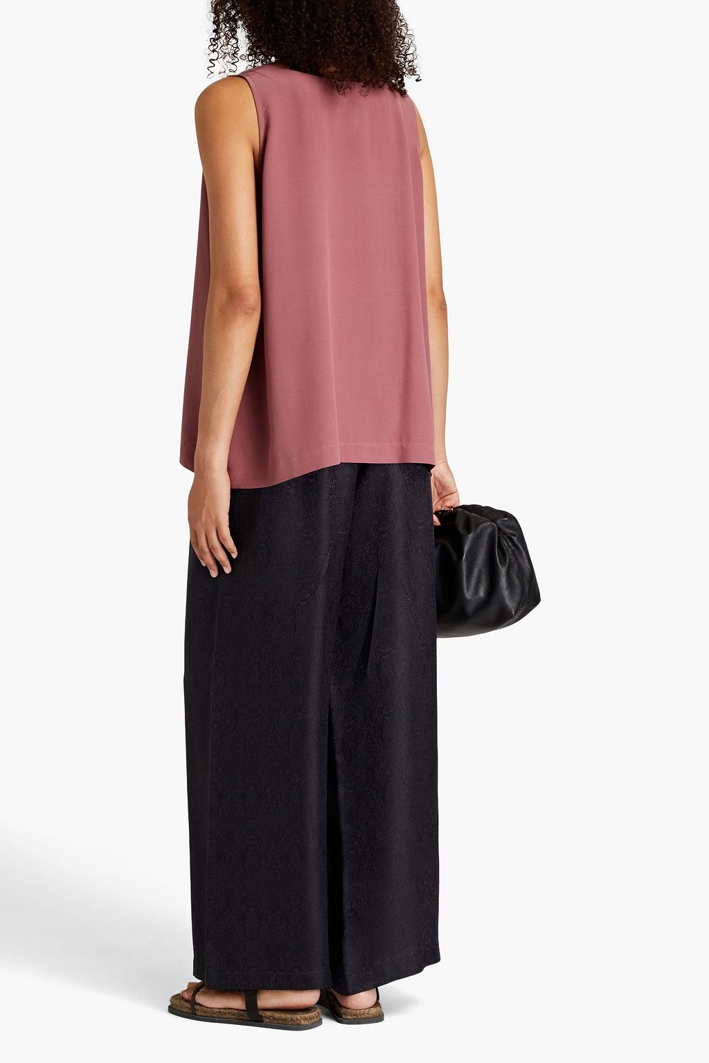 ESKANDAR Satin-jacquard wide-leg pants