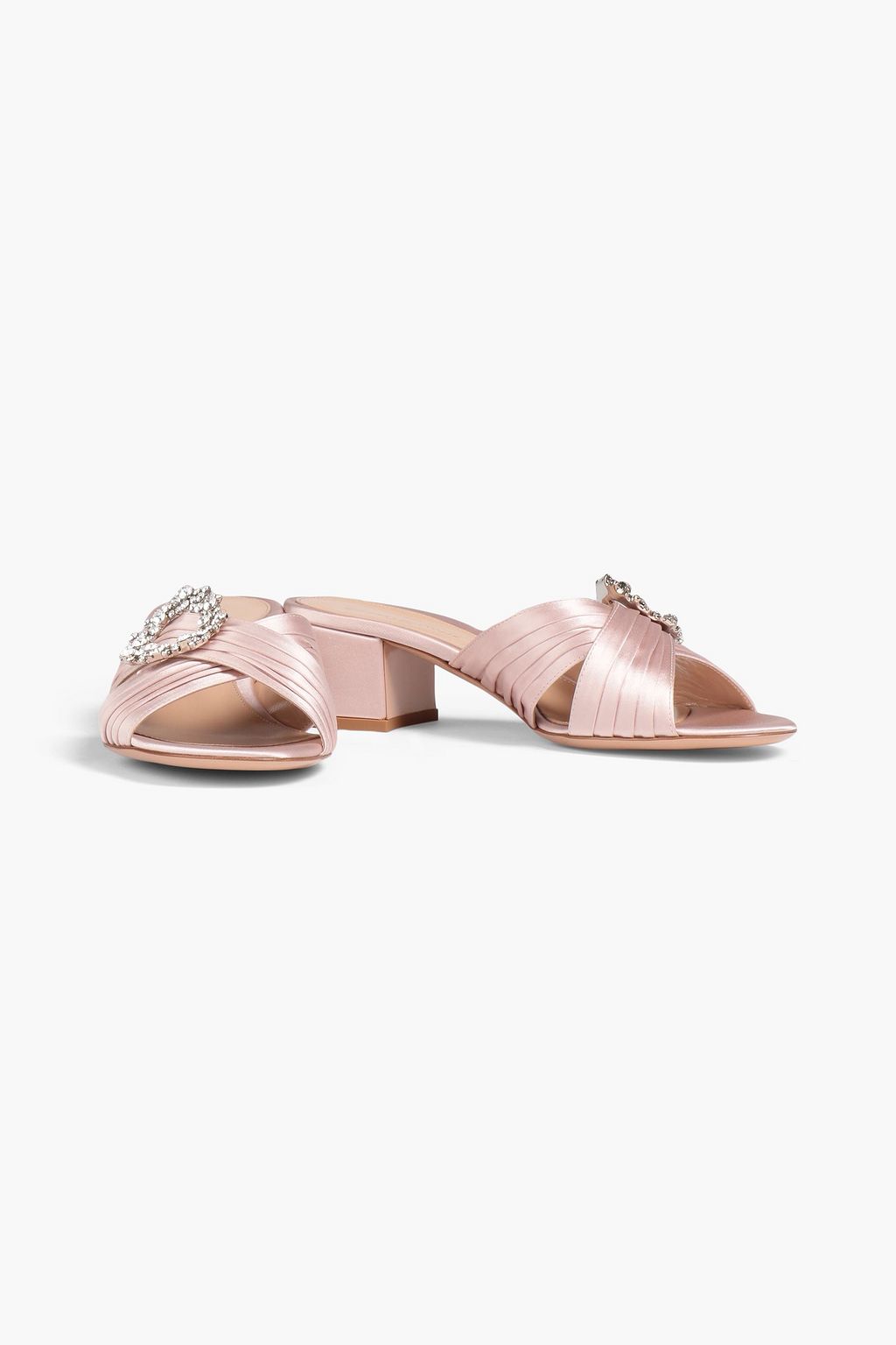 GIANVITO ROSSI Monroe embellished satin mules