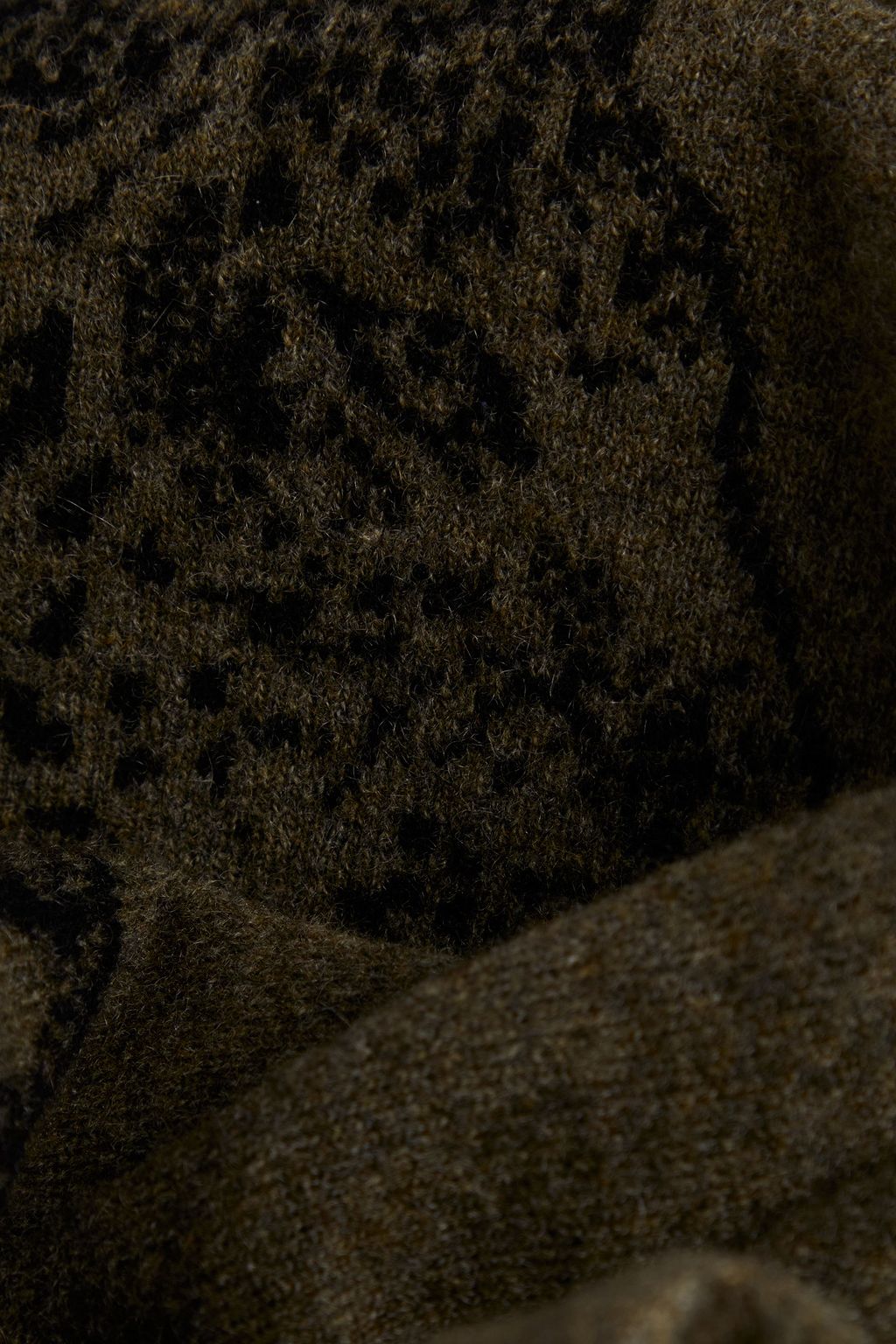 ROBERTO CAVALLI Knotted jacquard-knit wool-blend sweater
